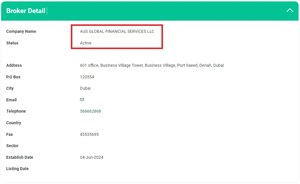 بررسی بروکر aus global
