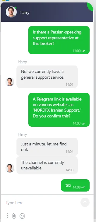 پشتیبانی کاربران در بروکر nordfx