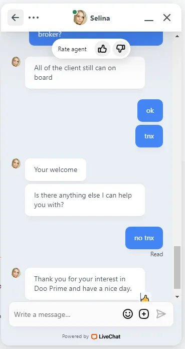پشتیبانی دوو پرایم بروکر