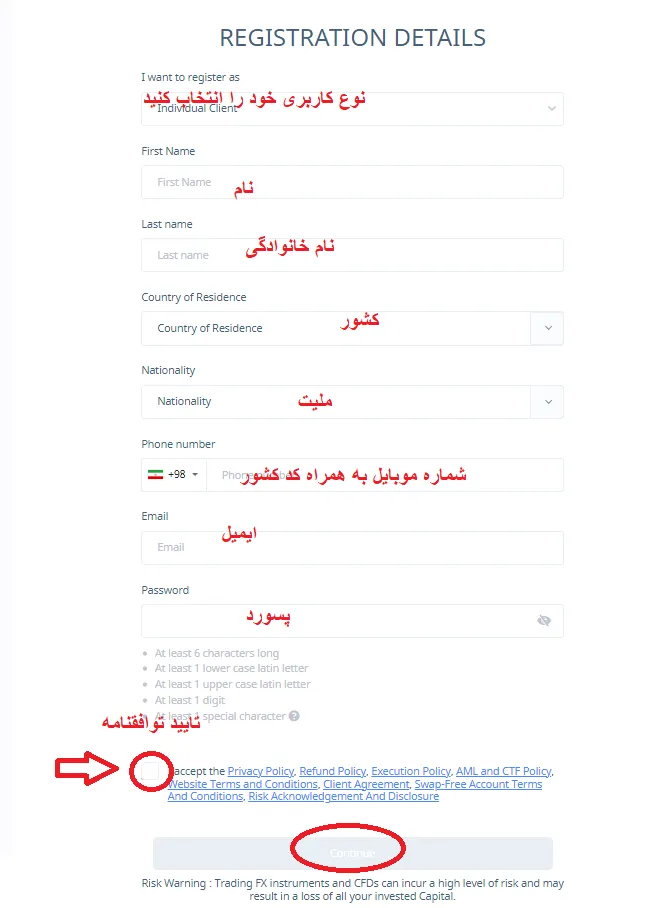 وارد کردن اطلاعات هویتی در بروکر doo prime