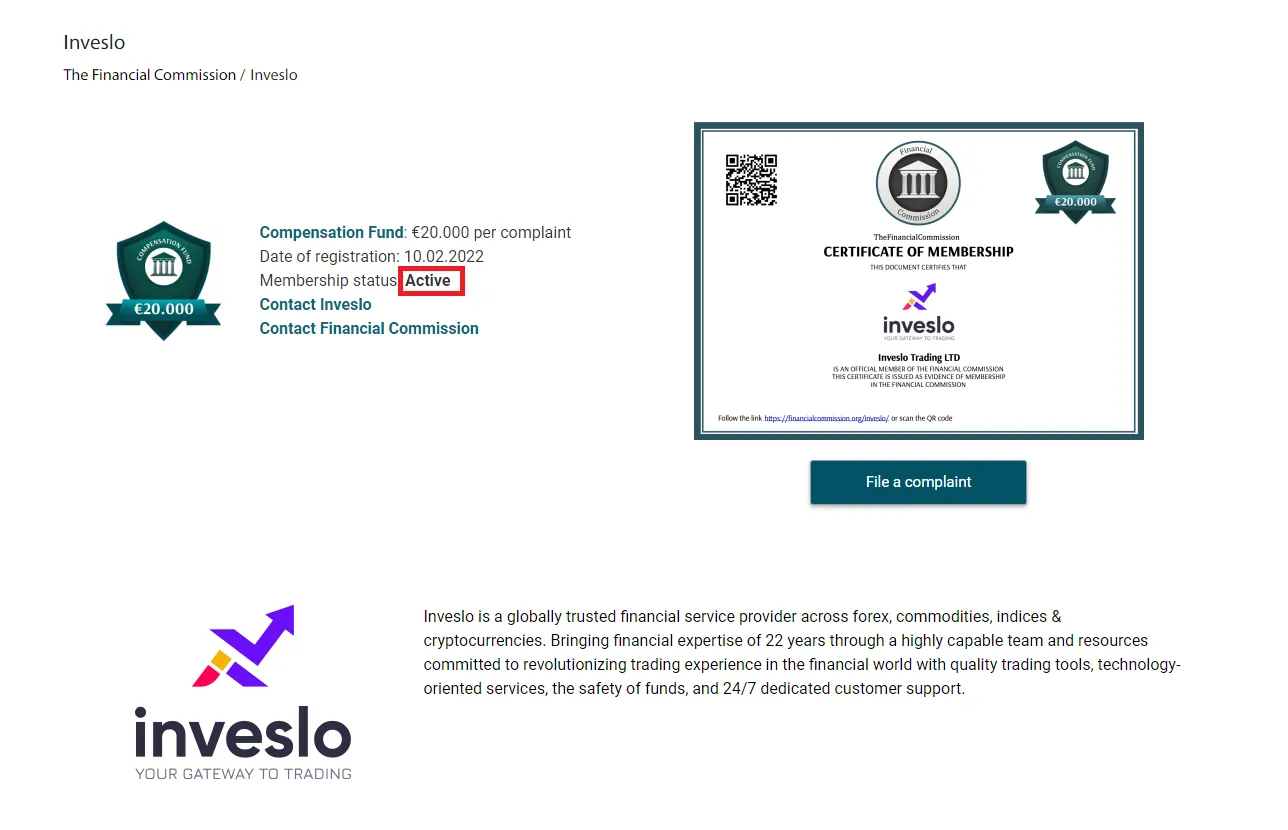 بررسی اعتبار Inveslo