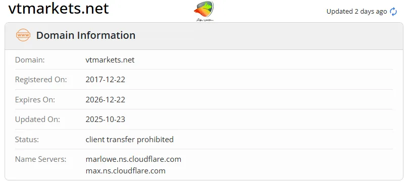 بررسی دامنه وب سایت وی تی مارکتس