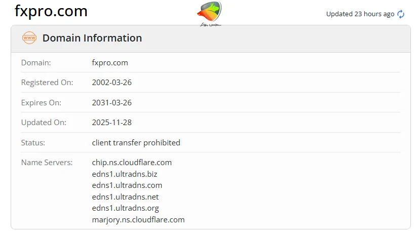 بررسی دامنه رسمی FXPro