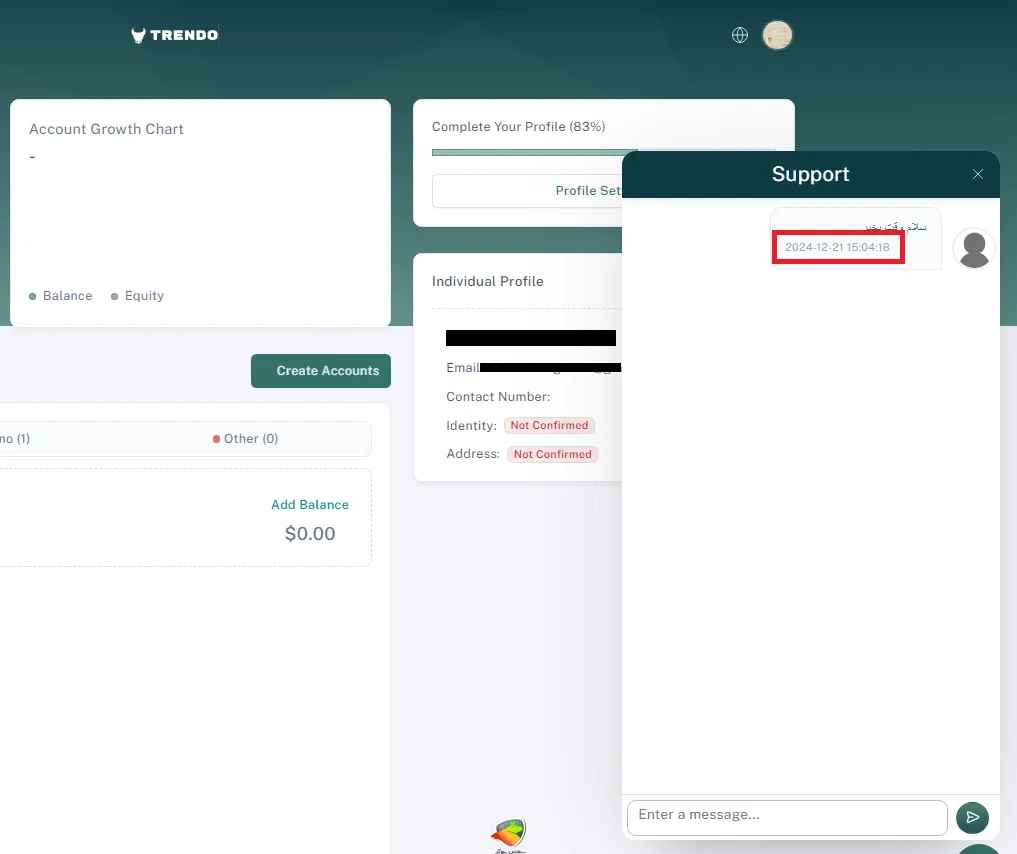 بروکر فارکس ترندو + پشتیبانی