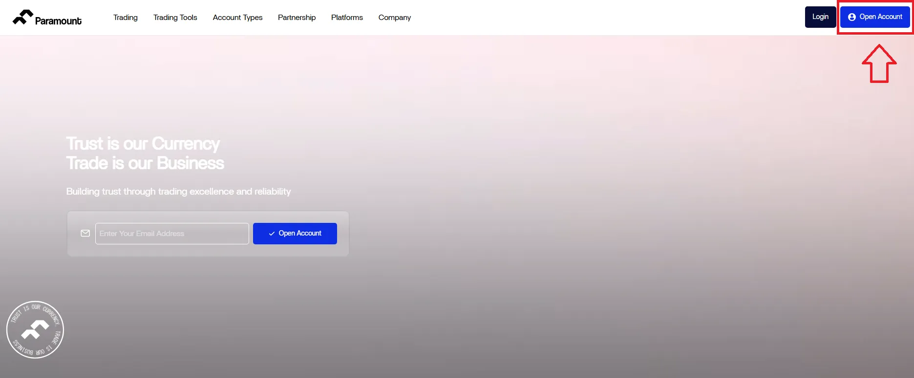 ثبت نام در بروکر پارامونت مرحله 1