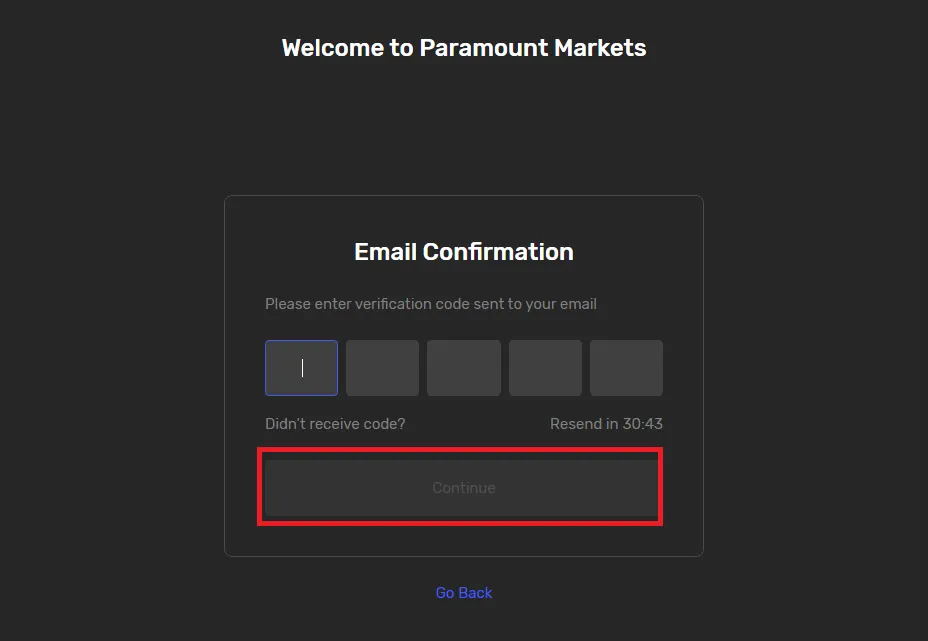 ثبت نام در بروکر پارامونت مرحله 3