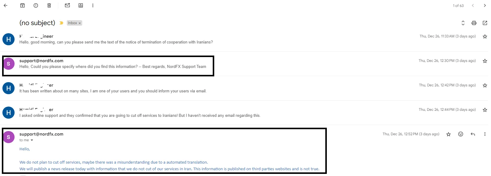 قطع همکاری Nordfx بروکر