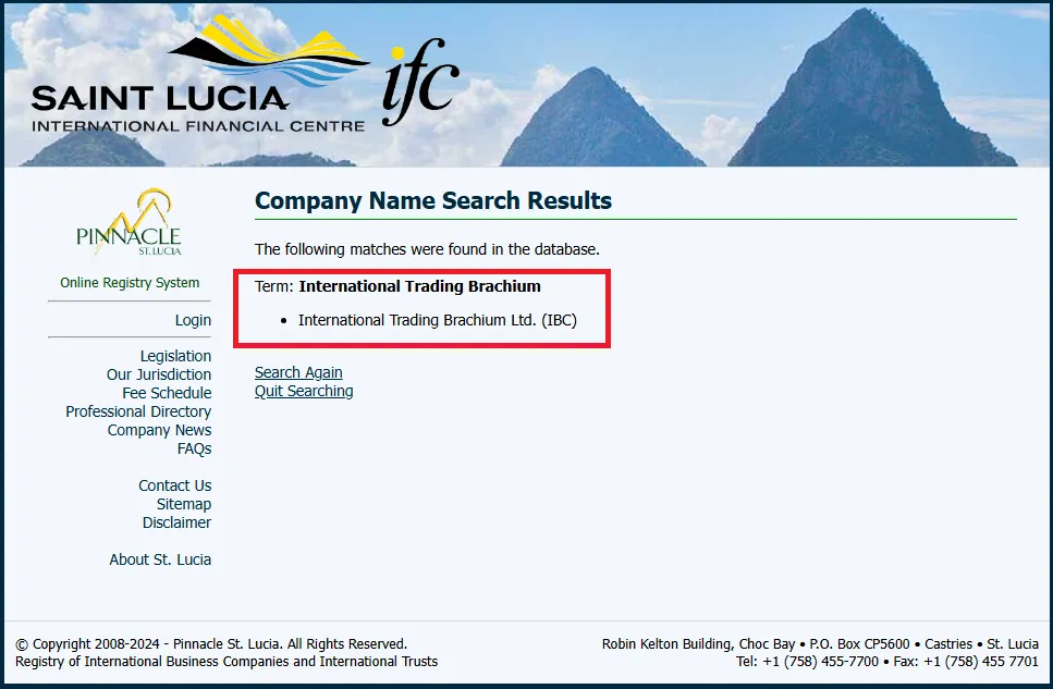مجوز SAINT LUCIA آی تی بی