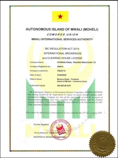 مجوز MWALI ای تی بی بروکر
