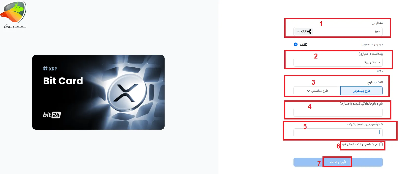 مراحل صدور بیت کارت در صرافی بیت 24