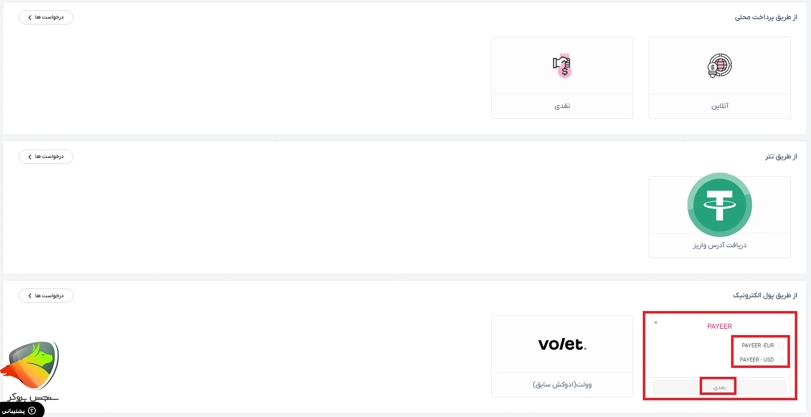 واریز و برداشت با تاپ چنج به روش پول الکترونیک