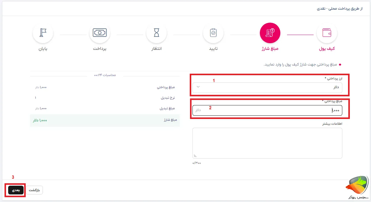 مراحل واریز و برداشت در تاپ چنج