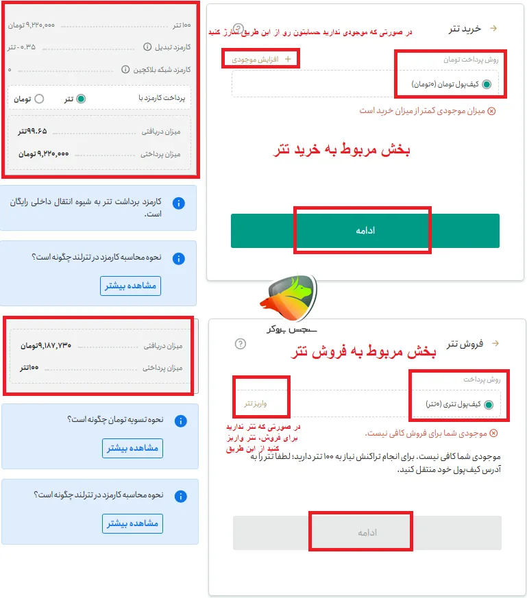 خرید تترلند و فروش تتر تترلند به روش معامله آسان