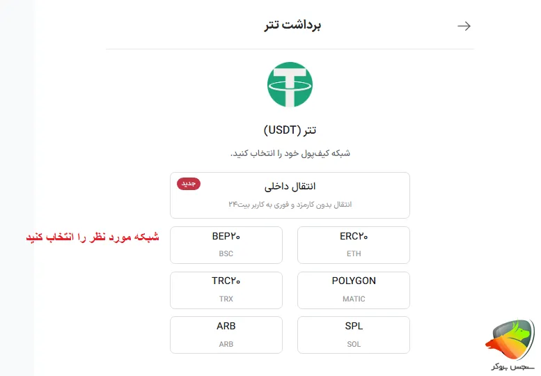 نحوه برداشت پول از بیت ۲۴ به صورت تتر
