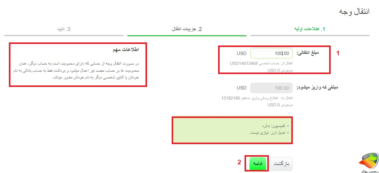 مراحل انجام انتقال وجه در آلپاری