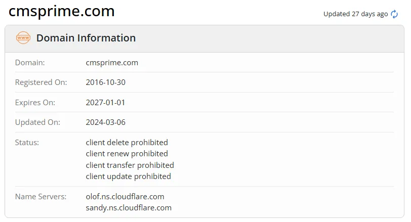 بررسی دامنه وبسایت بروکر سی ام اس پرایم