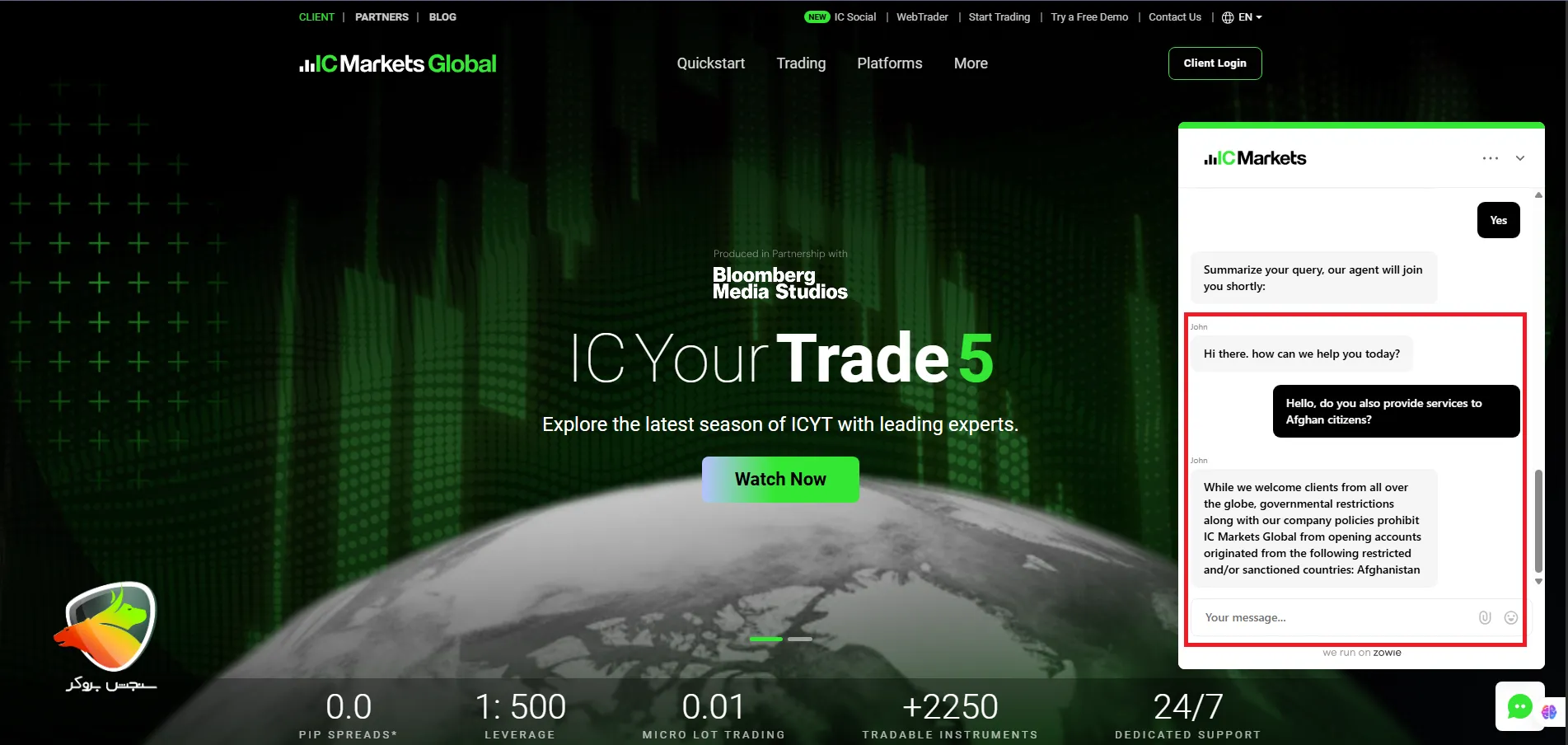 IC Markets که بهترین بروکر در افغانستان حساب نمیشه