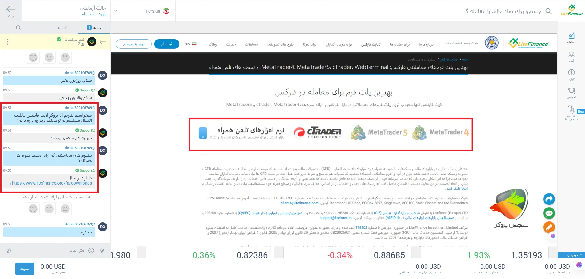 بررسی چگونگی اتصال لایت فایننس به تریدینگ ویو