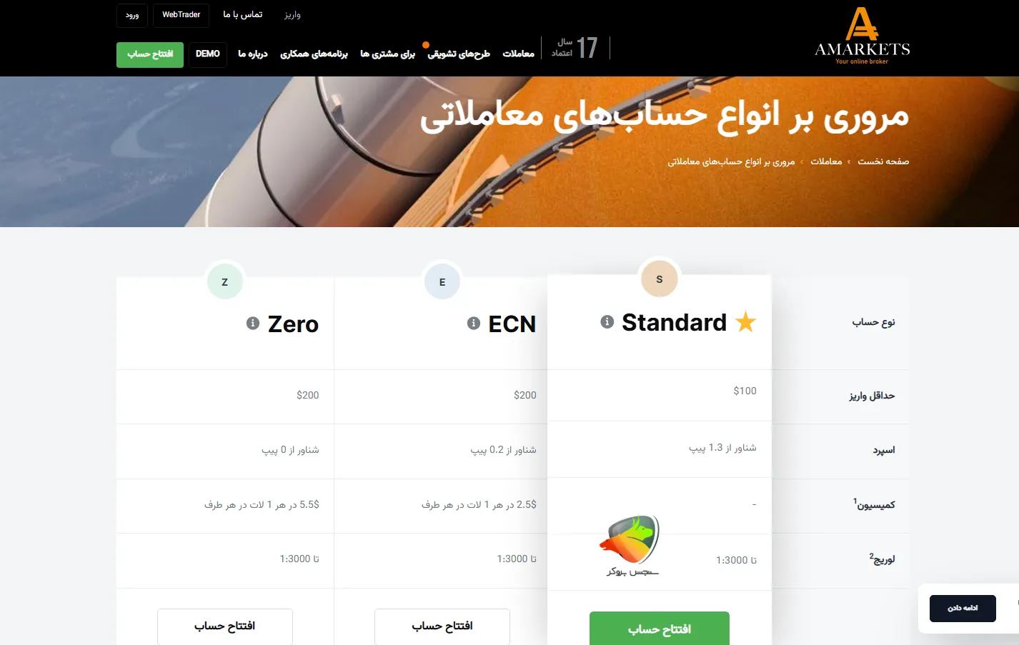 مشخصات حساب های آمارکتس