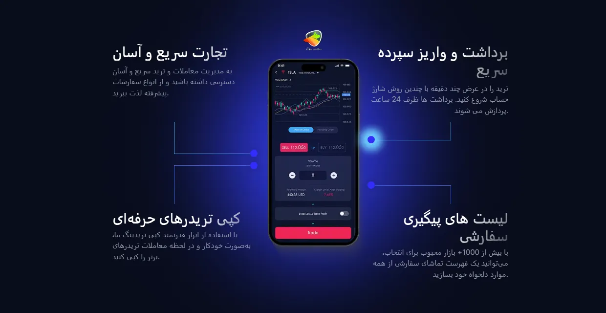 اپلیکیشن موبایل بروکر Monta Markets