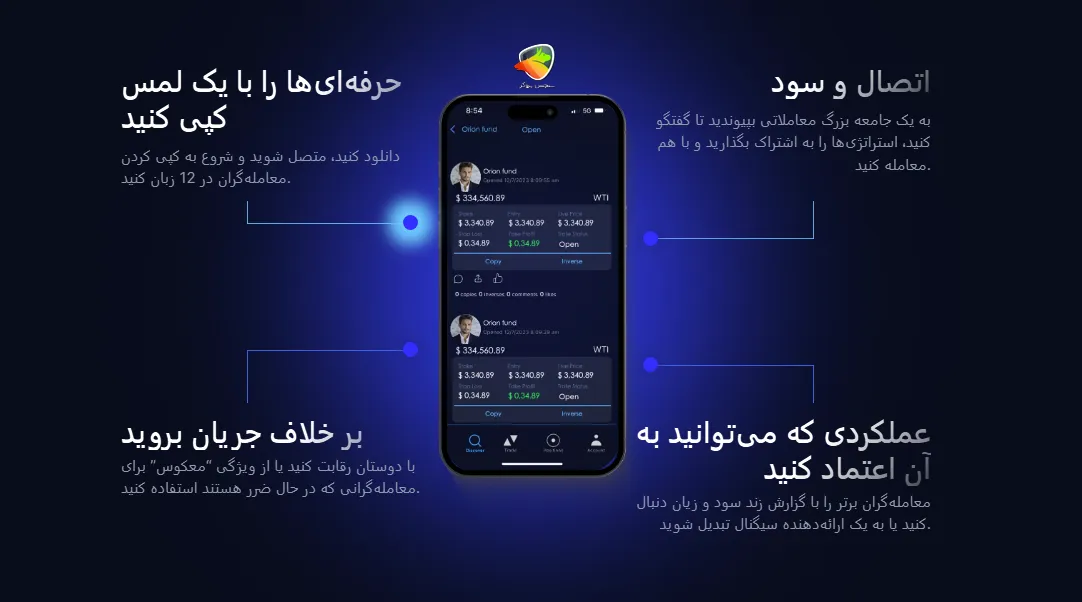 اپلیکیشن CopyTrader بروکر مونتا مارکتس