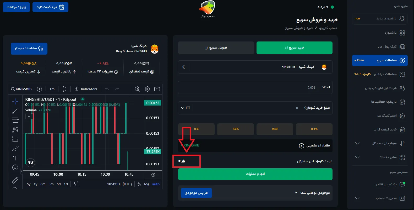 کارمزد میمکوینها در کیف پول من