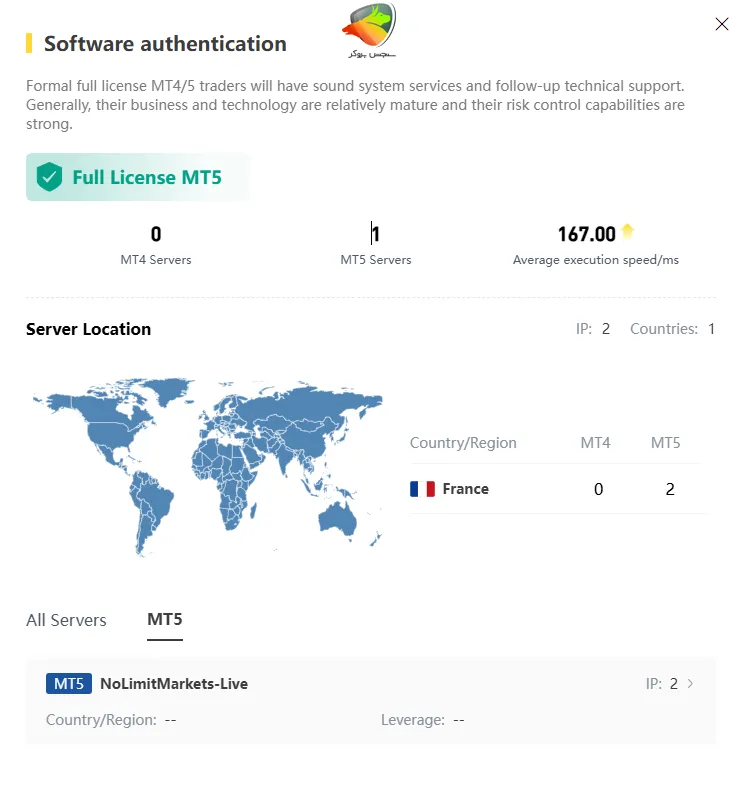 بررسی لایسنس و سرورهای متاتریدر 5 در بروکر نولیمیت مارکتس