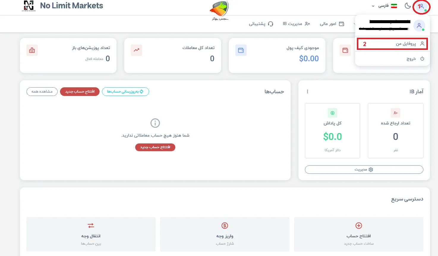 احراز هویت در بروکر نولیمیت مارکتس