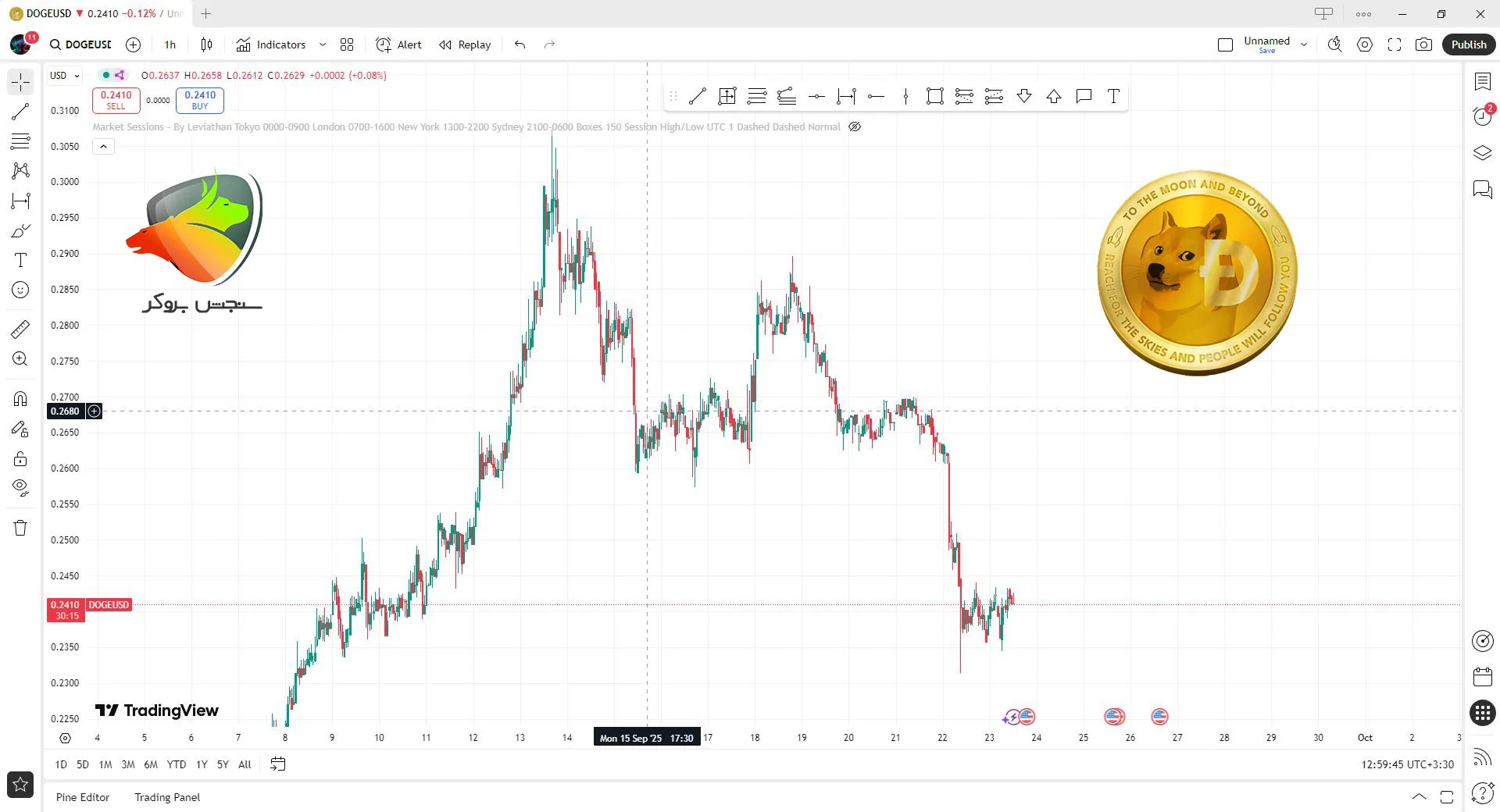 دوج کوین به عوان یکی از بهترین ارزها برای ترید ساعتی