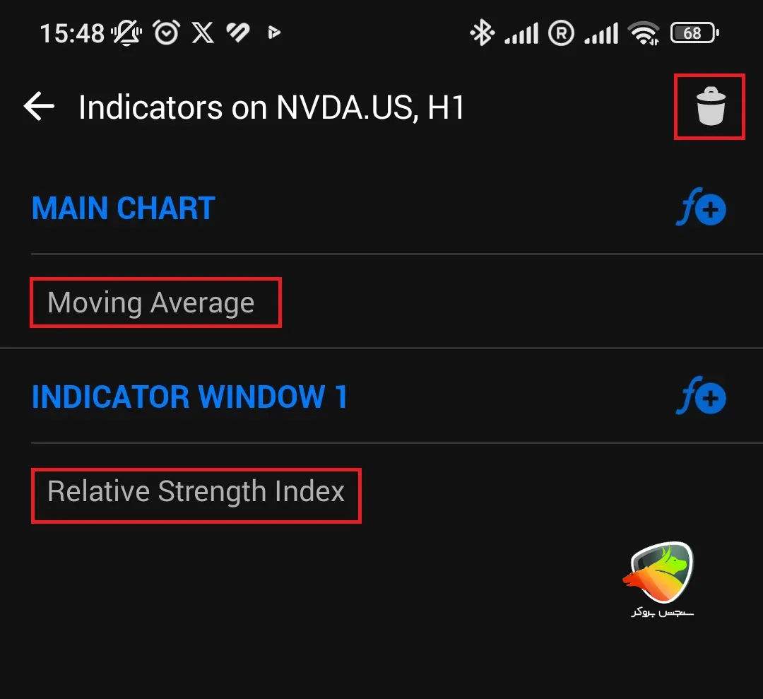 چطور اندیکاتور رو در متاتریدر موبایل حذف کنیم؟