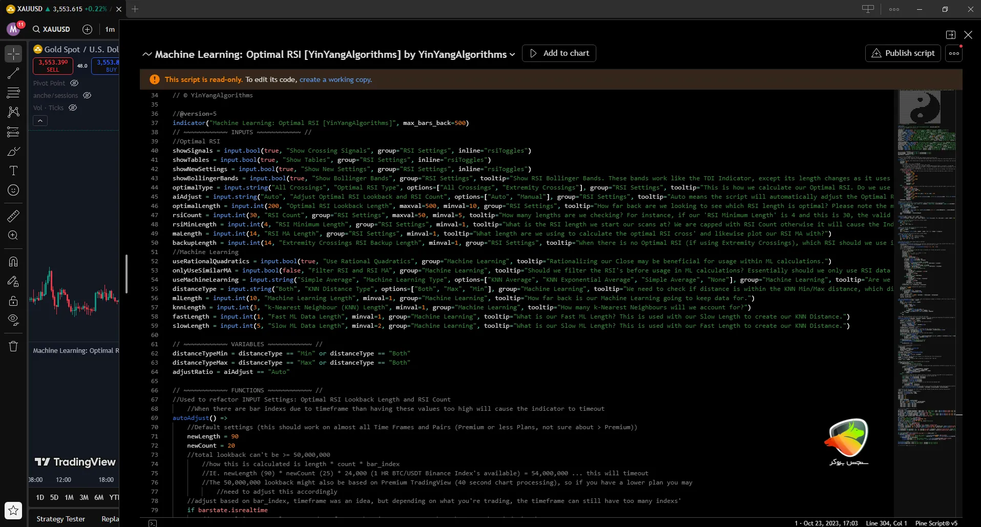 دانلود اندیکاتور هوش مصنوعی Machine Learning Optimal RSI