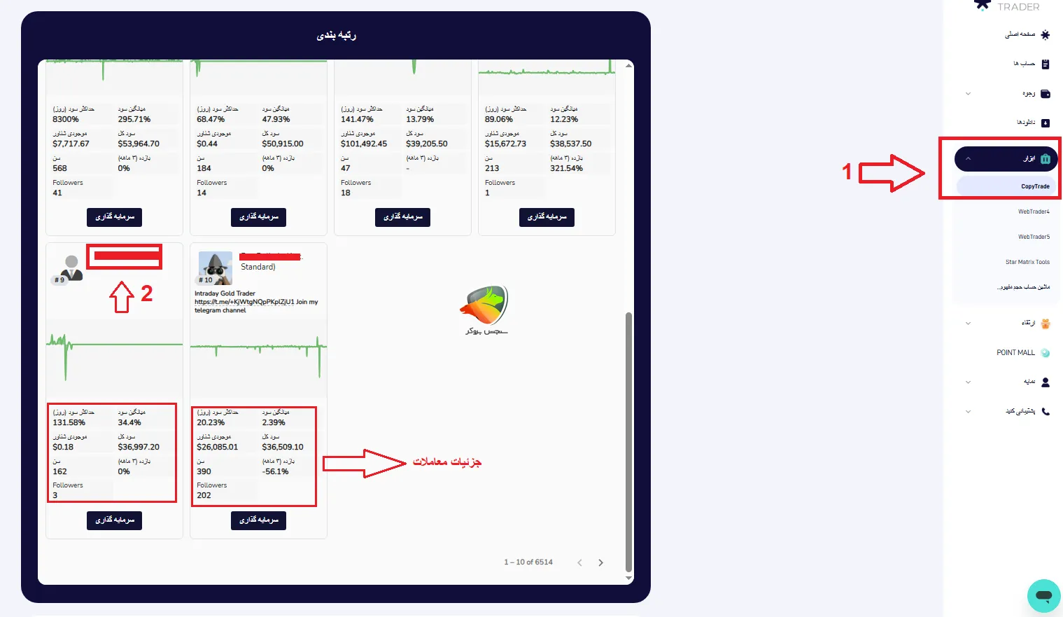 آموزش کپی تریدینگ در بروکر استار تریدر مرحله 1