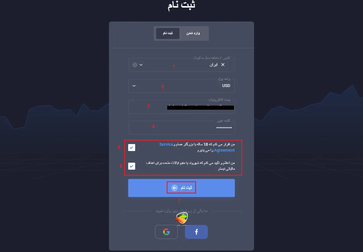 نحوه ثبت نام بروکر کوتکس 
