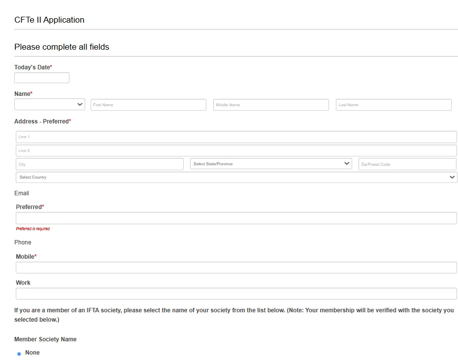 دوره مدرک cfte