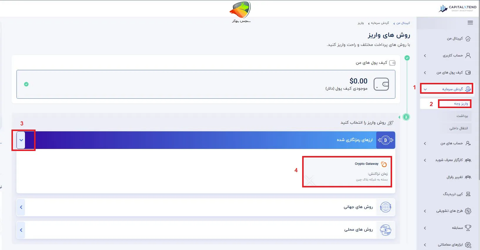 آموزش برداشت از کپیتال اکستند