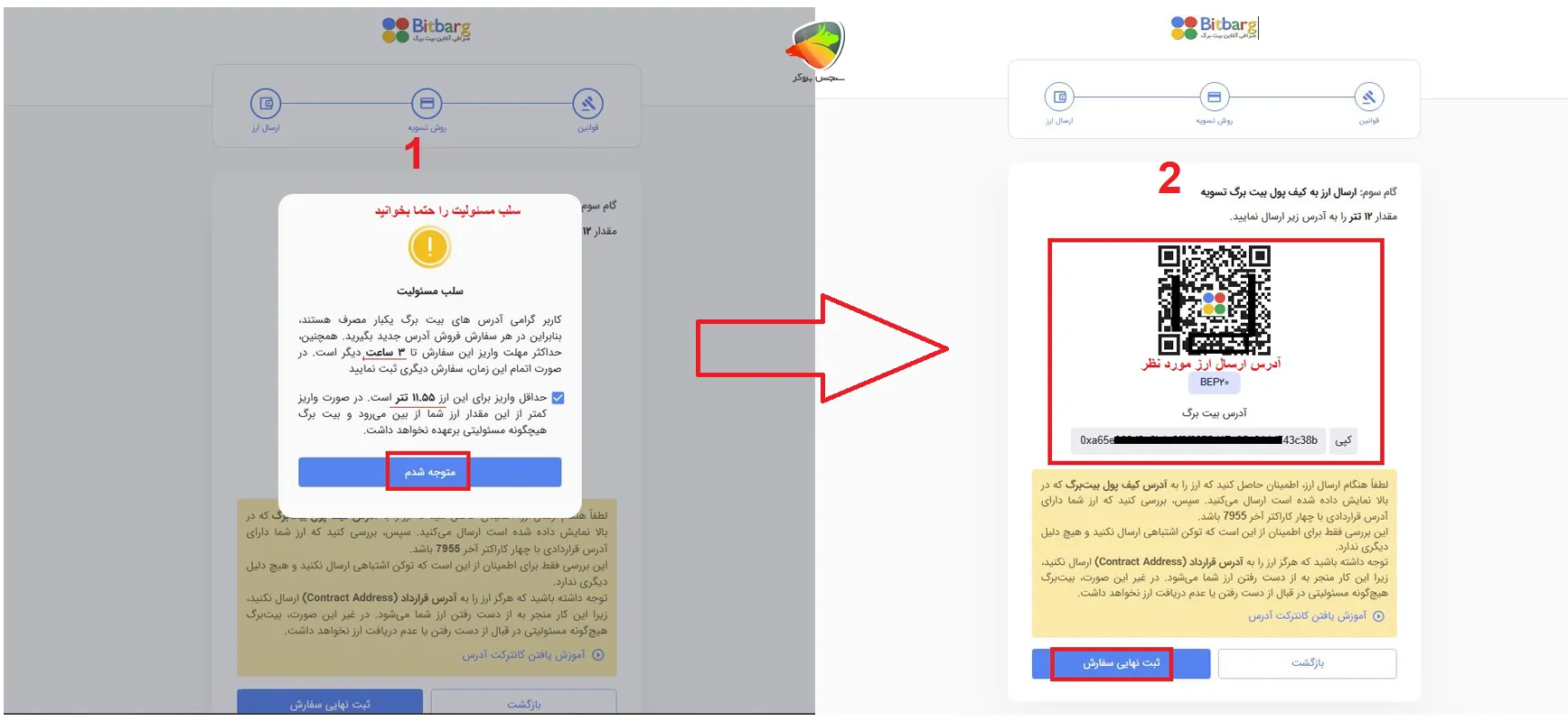 نحوه فروش ارز دیجیتال در بیت برگ