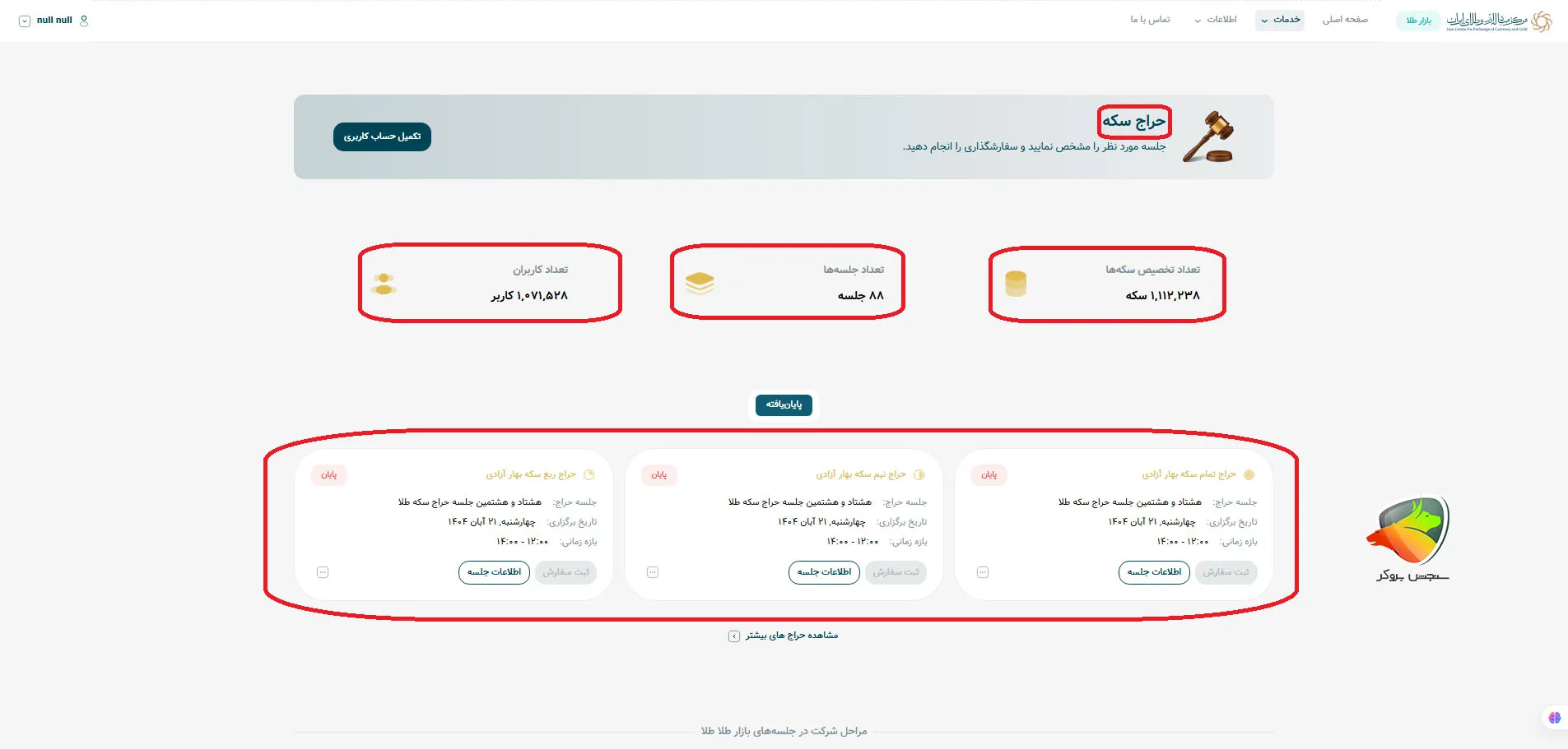 بررسی خدمات سایت مرکز مبادله ارز و طلا
