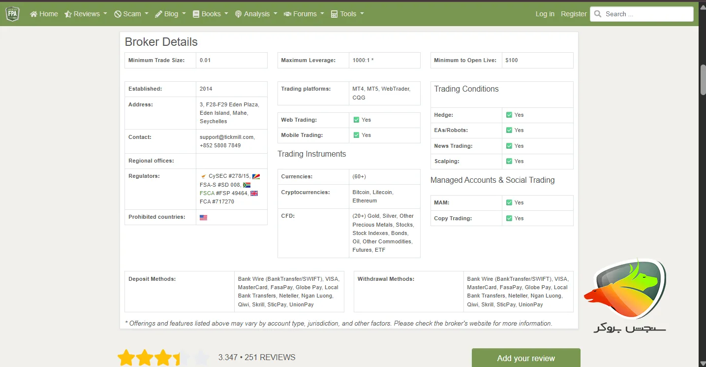 پلتفرم های Tickmill یکی از بهترین بروکرهای فارکس در امارات