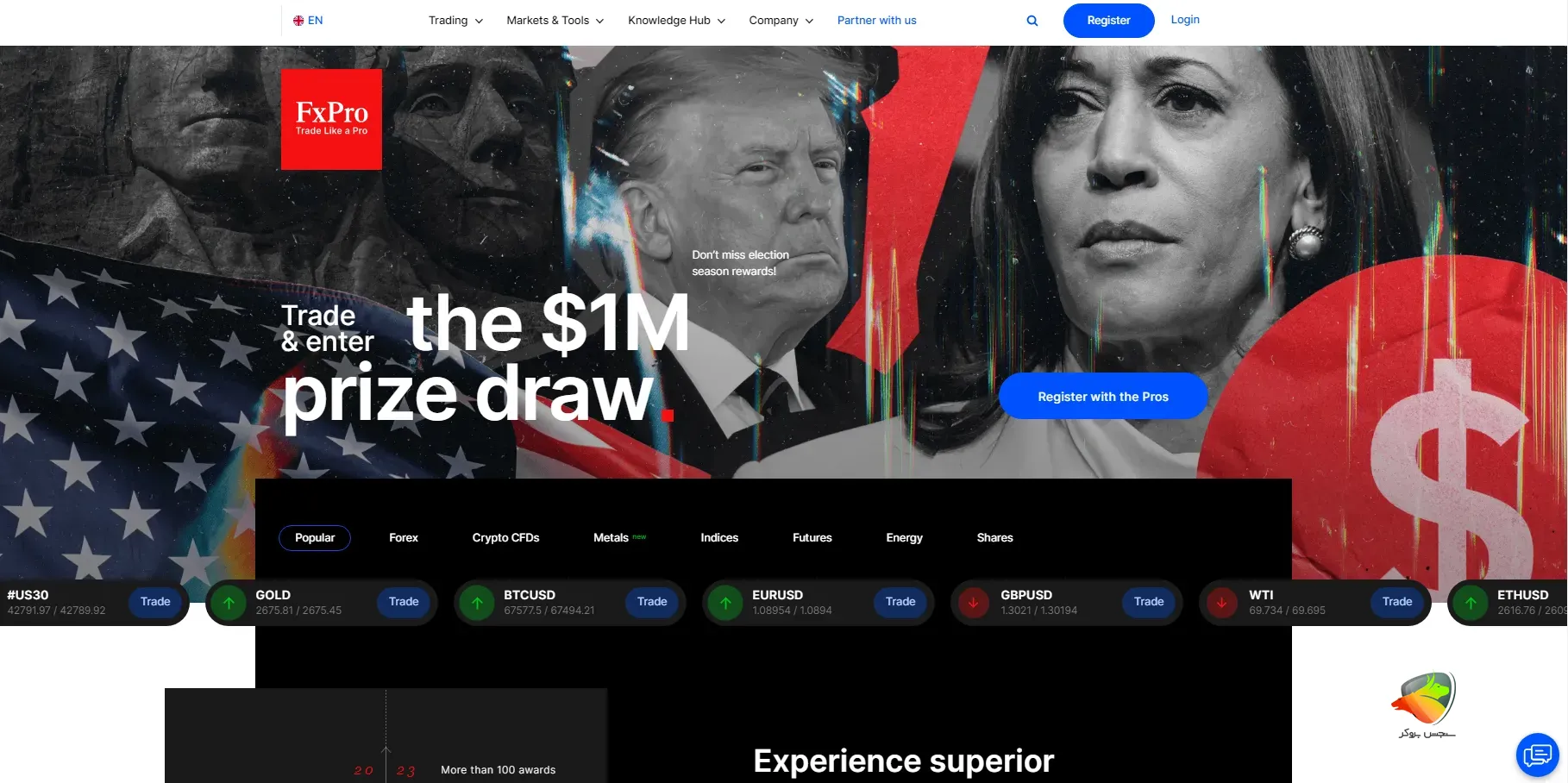 بهترین بروکر برای ایرانیان مثل بروکر اف ایکس پرو