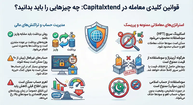 بررسی خلاصه قوانین مهم مشتریان بروکر کپیتال اکستند