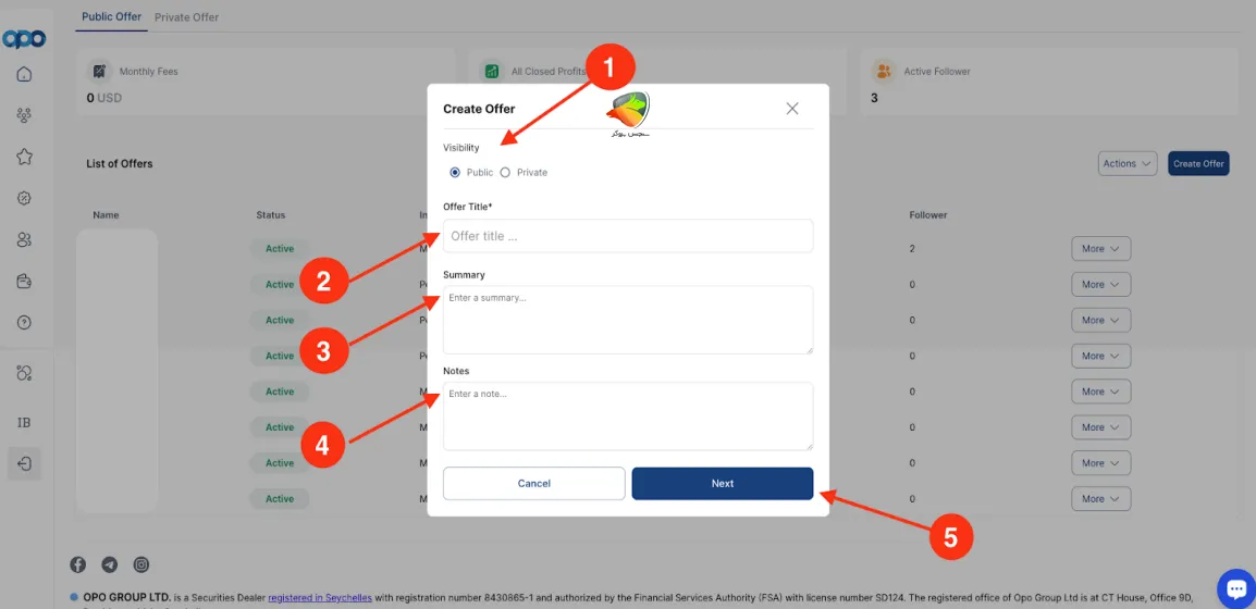 انجام مراحل تعریف آفر جدید