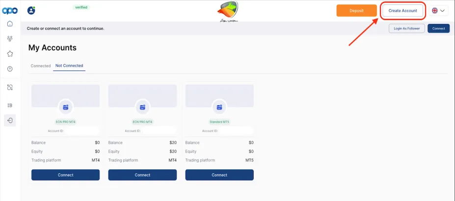 مرحله 2 از ساخت حساب پرووایدر