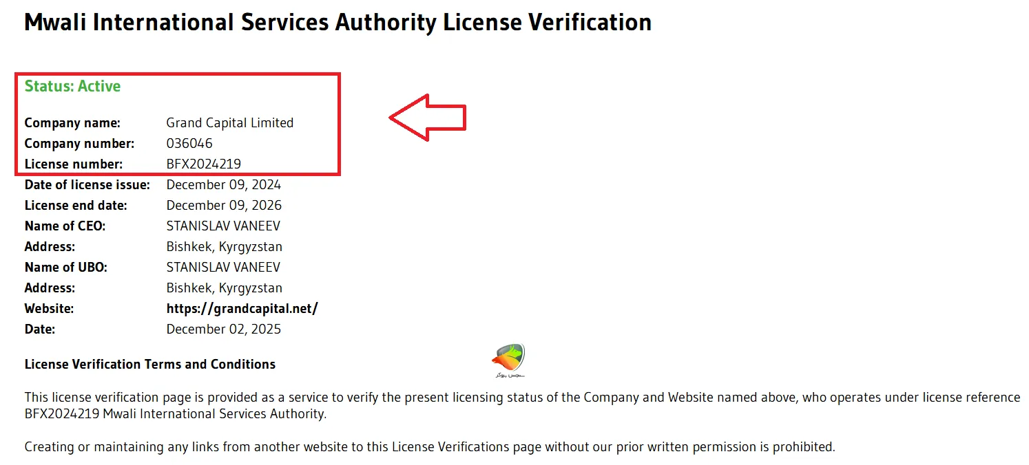 بررسی مجوز گرند کپیتال