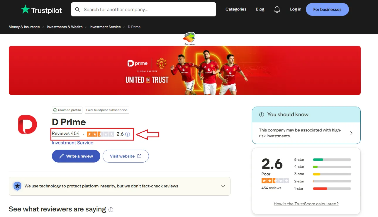 بررسی نظرات تراست پایلوت، بروکر دووپرایم