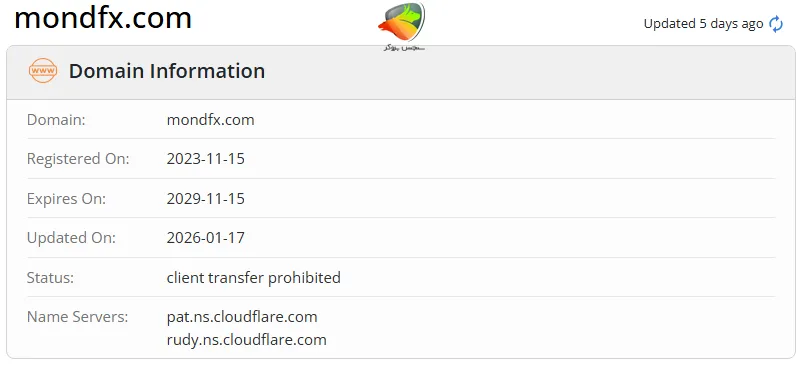 بررسی دامنه وب سایت mondfx