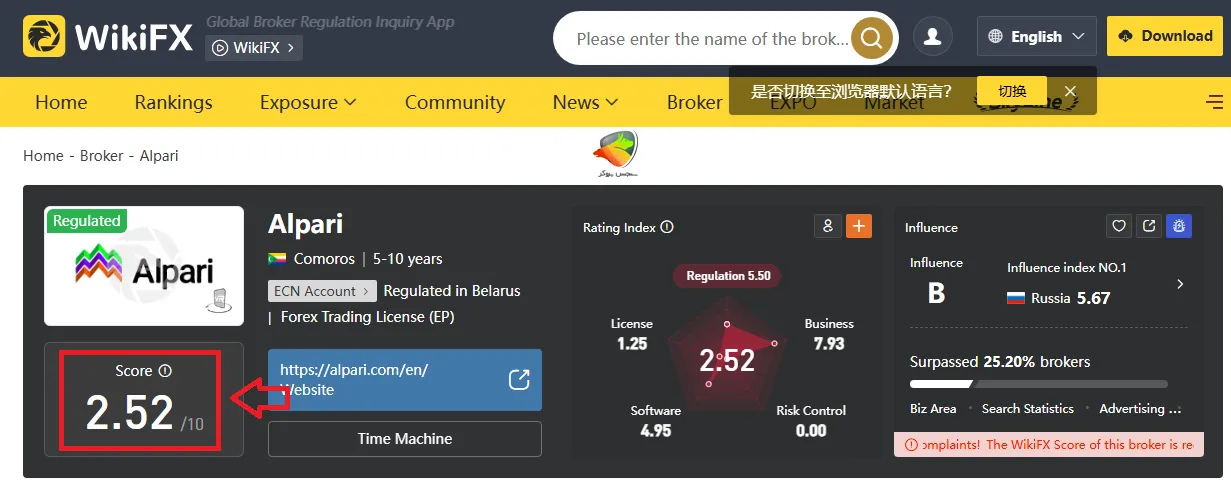 بررسی بروکر آلپاری و نظراتش در ویکی اف ایکس
